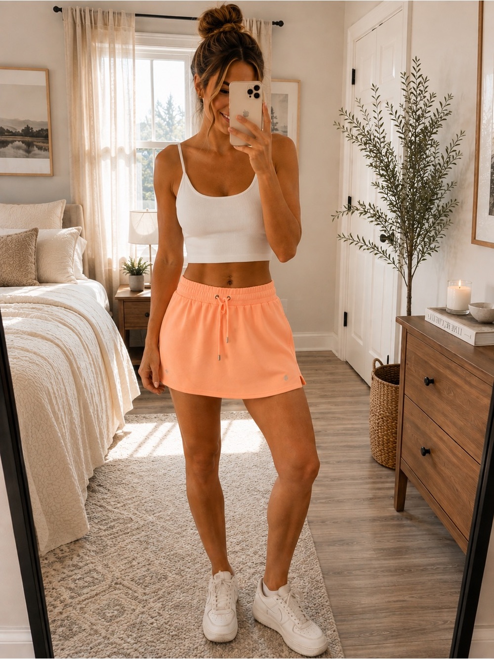 AS Revival Peach/Coral Elastic Waist Skort